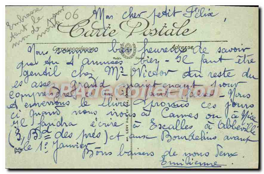 CPA Golfe Juan L'Escadre En Rade — Verso