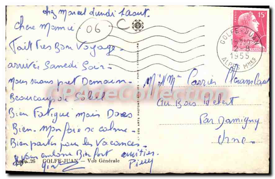 CPA Golfe Juan Vue Generale — Verso