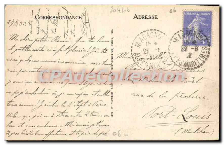 Grasse — Vue entre les Oliviers — LL — Verso