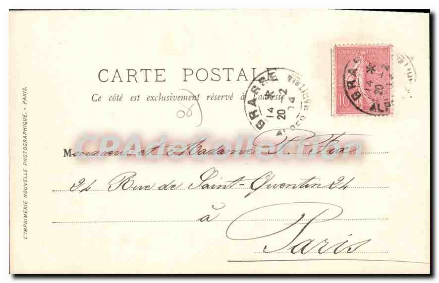 Grasse — Le Grand Hôtel — LL. Imprimerie Nouvelle Photographique — Verso
