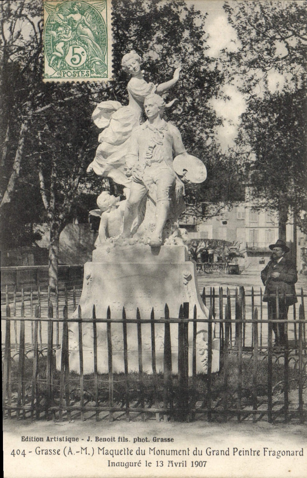 Monument du Grand Peintre Fragonard — Maquette — Édition Artistique J. Benoit fils, Grasse