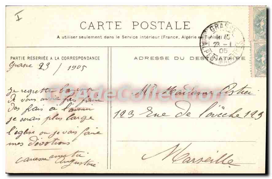 CPA Grasse La Paroisse — Rückseite
