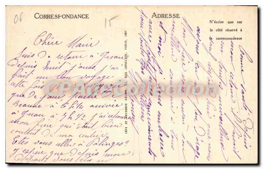 Juan-les-Pins — La Plage du Casino et le Cap d'Antibes — LL — Verso