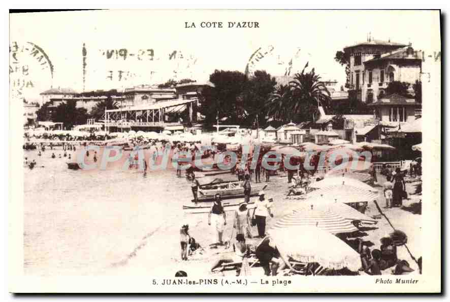 Juan-les-Pins (A.-M.) — La plage — Photo Munier - Recto
