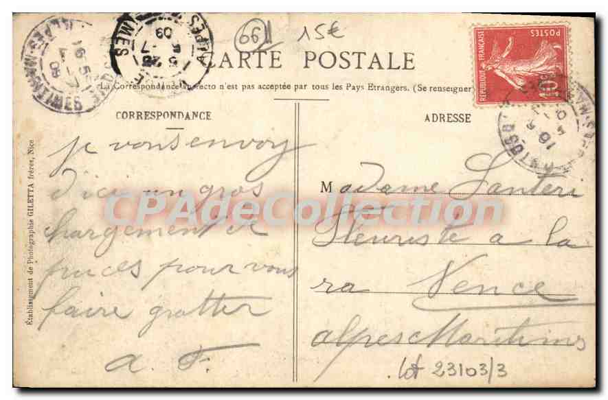 CPA Lantosque les Hotels Route De Nice A Saint Martin Vesubie — Rückseite