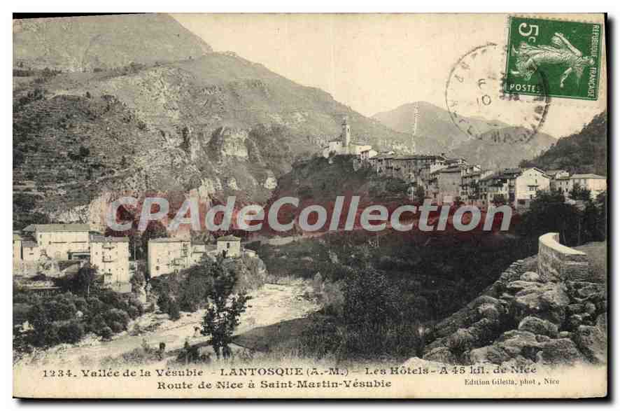 CPA Lantosque les Hotels Route De Nice A Saint Martin Vesubie
