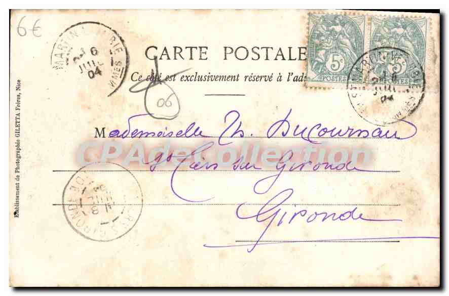 CPA Lantosque Vue entre Les Gorges — Rückseite