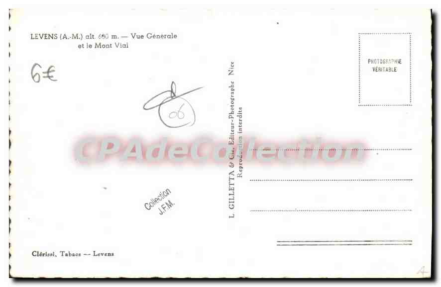 CPA Levens Vue Generale Et Le Mont Vial — Verso