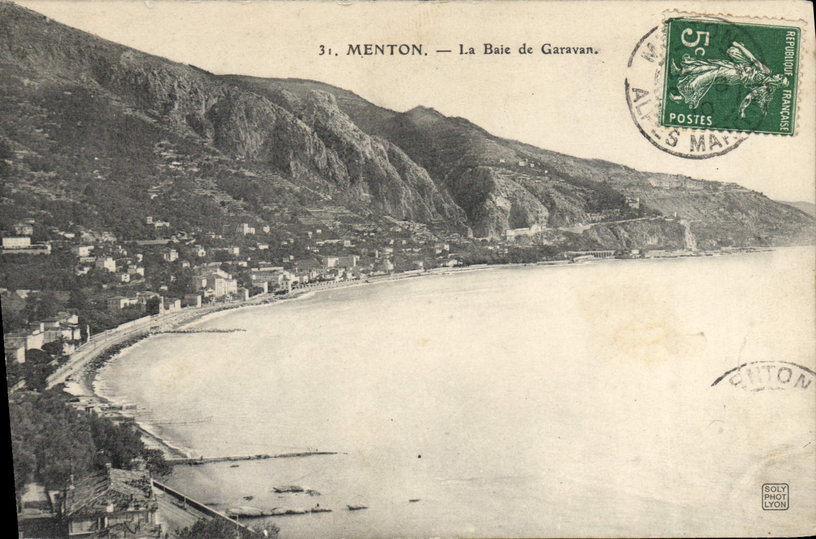 Menton — La Baie de Garavan — Soly Phot Lyon, n°31 - Anverso