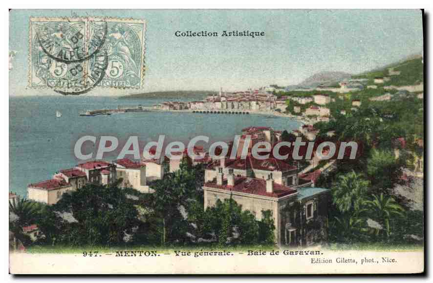 Menton — Vue générale — Baie de Garavan — Édition Giletta, phot., Nice
