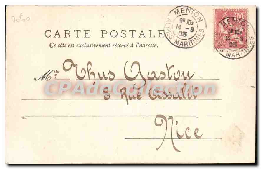 Menton - Villa Géna, résidence du Président Krüger — Édition Giletta, phot. Nice, n°609 — Achterkant