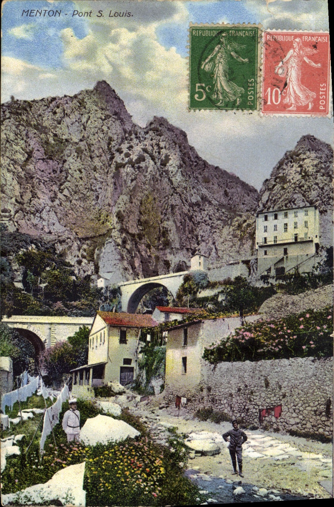 Menton - Pont S. Louis — éditeur T. Dall, n° 403