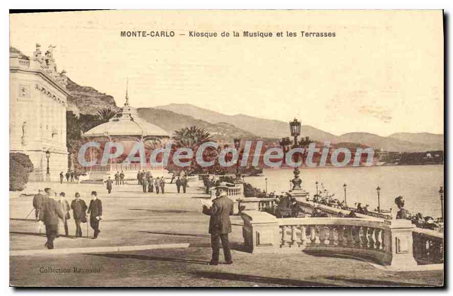 Monte-Carlo — Kiosque de la Musique et les Terrasses — Collection Reynaudo