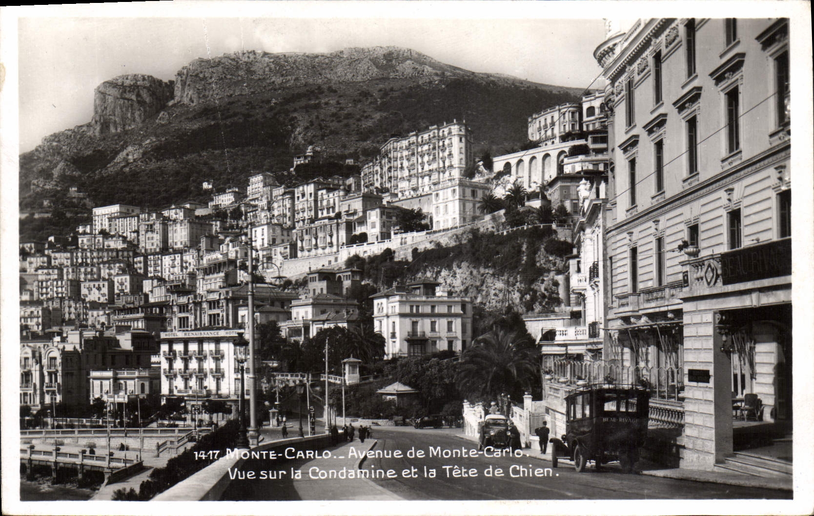 CPA Mont Carlo Avenue De Monte Carlo Vue Sur La Condamine Et La Tete De Chien