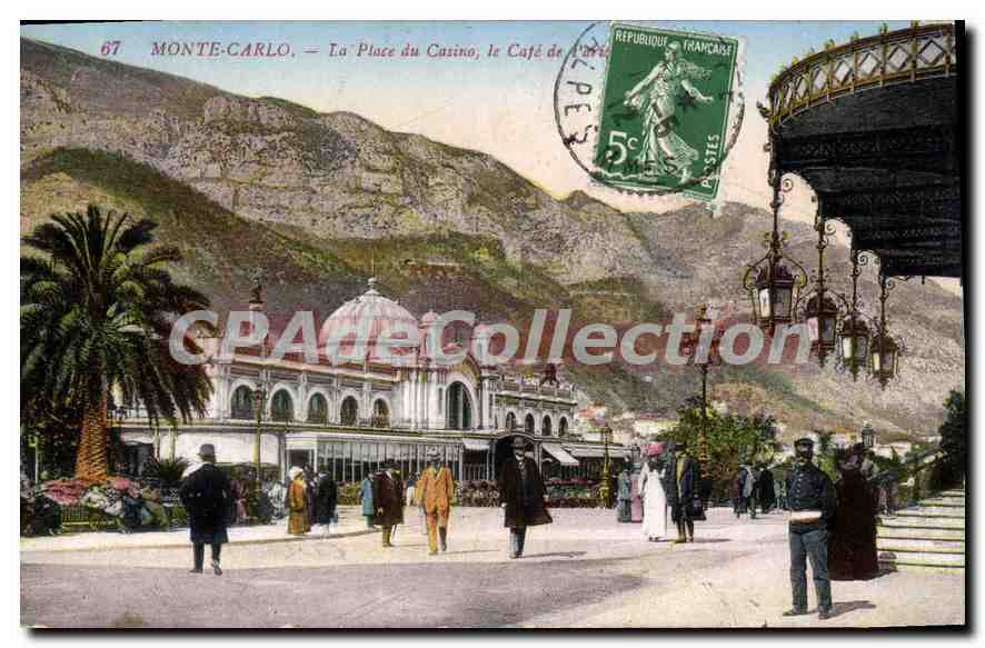 Monte-Carlo — La Place du Casino, le Café de Paris — CPAdeCollection n°67