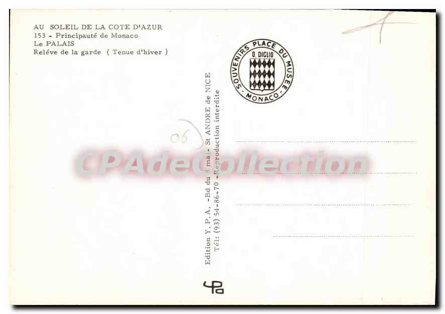 Relève de la garde — Tenue d'hiver — Édition Y.P.A. - St André de Nice — Reverso