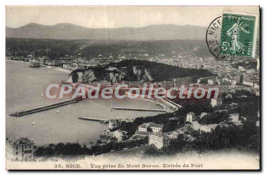 CPA Nice Vue Prise Du Mont Boron Entree Du Port