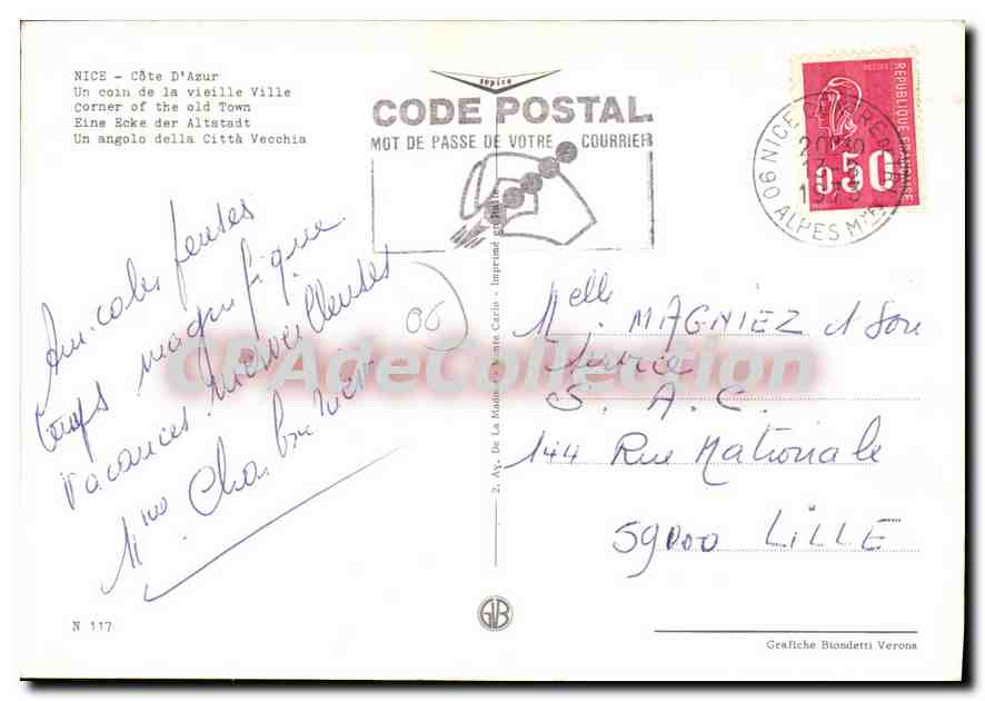CPSM Nice Un Coin De La Vieille Ville — Rückseite