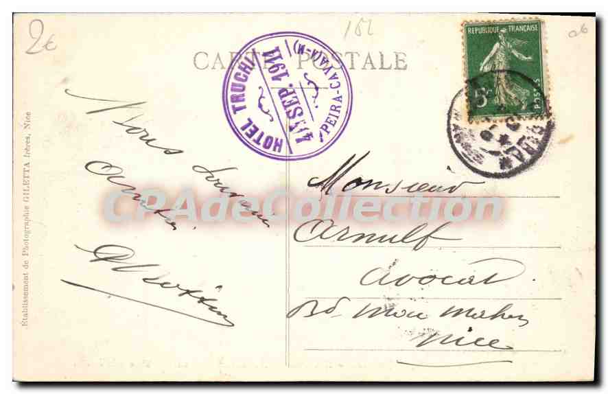 CPA Peira Cava Pres Nice Station D'Ete Vue Generale — Verso