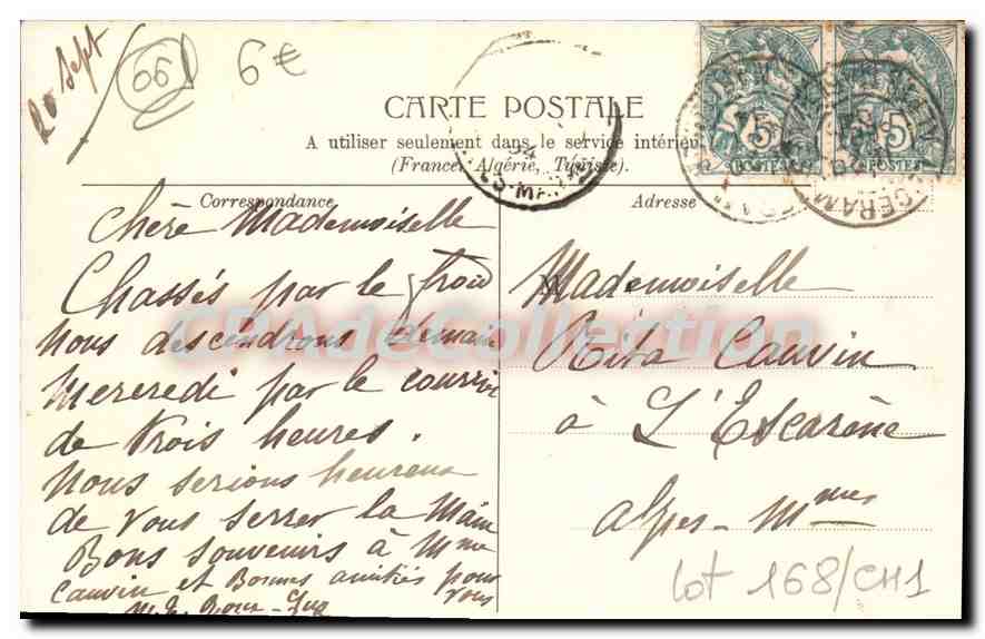 CPA Peira Cava Villas Aiglon les Rochers — Verso