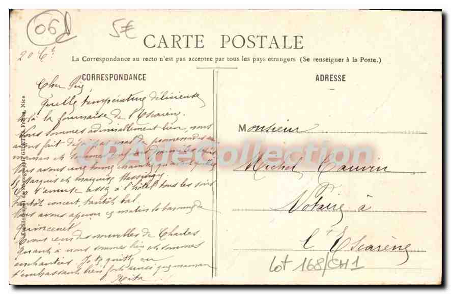 CPA Peira Cava Vue Generale — Verso