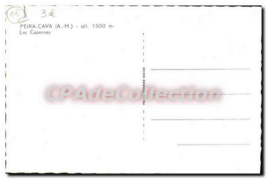 CPA Peira Cava Les Casernes — Verso