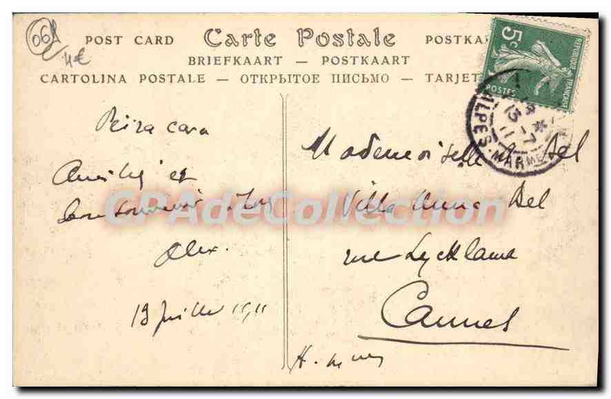 CPA Peira Cava hôtel Bellevue et Victoria Victor Elia — Verso