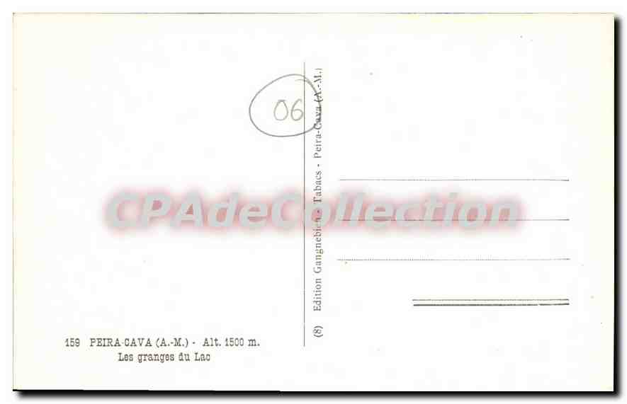 CPA Peira Cava Les Granges Du Lac — Verso