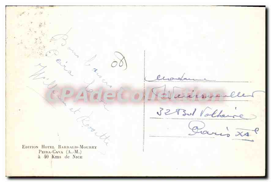 CPA Peira Cava NIce Sports d'hiver — Verso