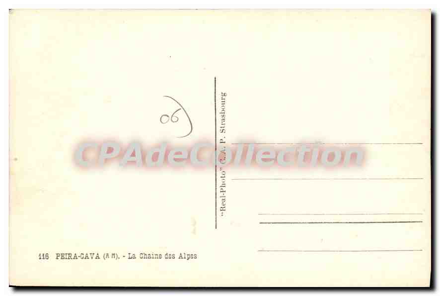 CPA Peira Cava La Chaine Des Alpes ski — Verso