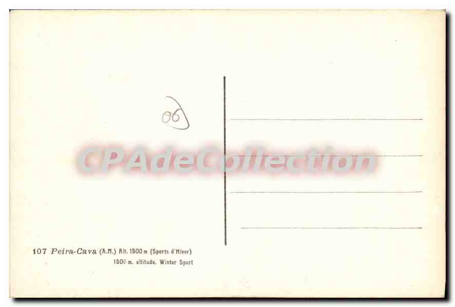 CPA Peira Cava en hiver — Verso