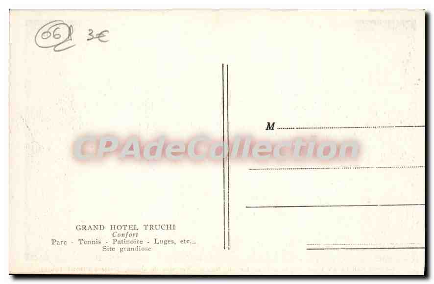 CPA Peira Cava terrains de sports hotel Truchi — Verso