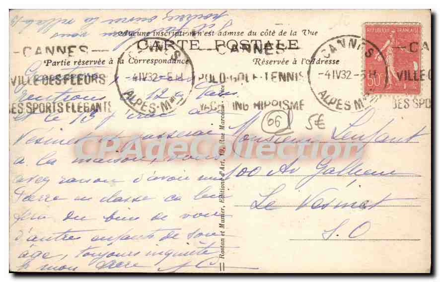 Roquebrune — Vue générale — R. M. (n° 1466) — Verso