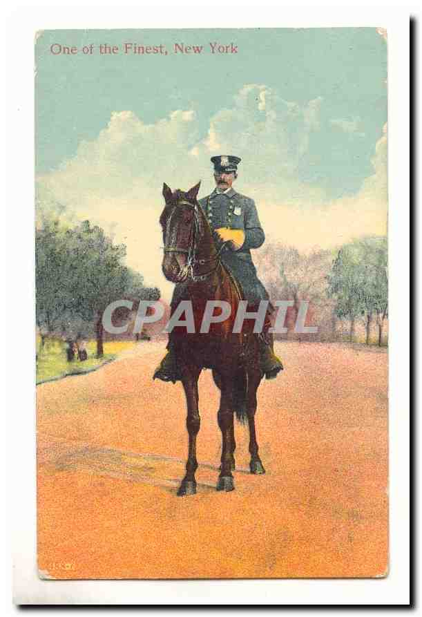 Etats Unis CPAl New york city One of the finest (horse cheval policeman policier)