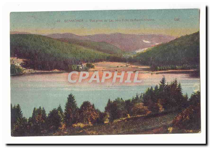 Gérardmer — Vue prise du lac vers Éche de Ramancampo — Éditeur Gérardmer, n° 49