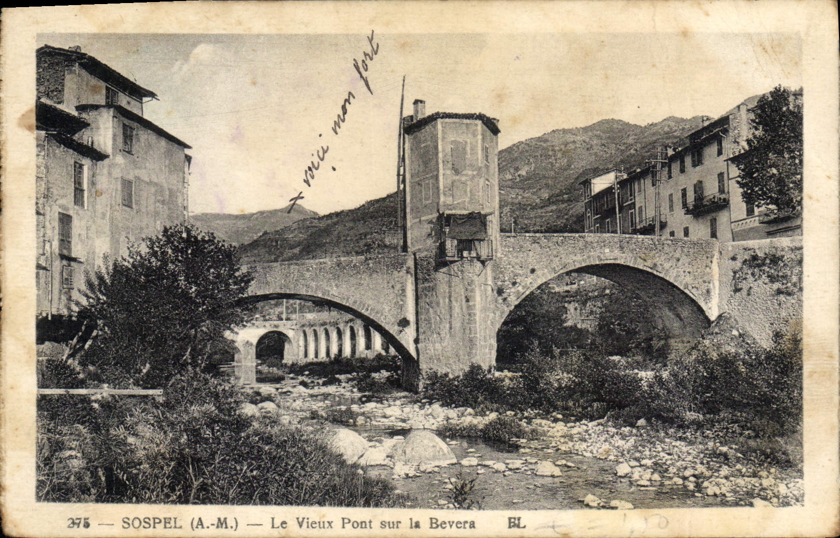 Sospel (A.M.) — Le Vieux Pont sur la Bevera — BL, n° 375