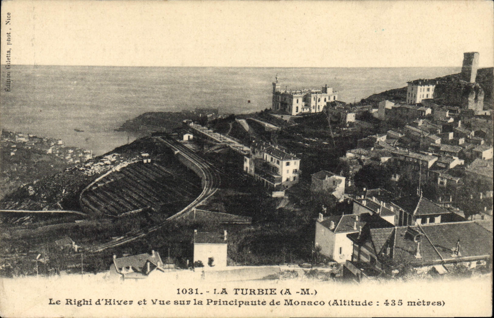 La Turbie (A-M.) — Vue sur la Principauté de Monaco — Éd. Giletta, Nice, n° 1031