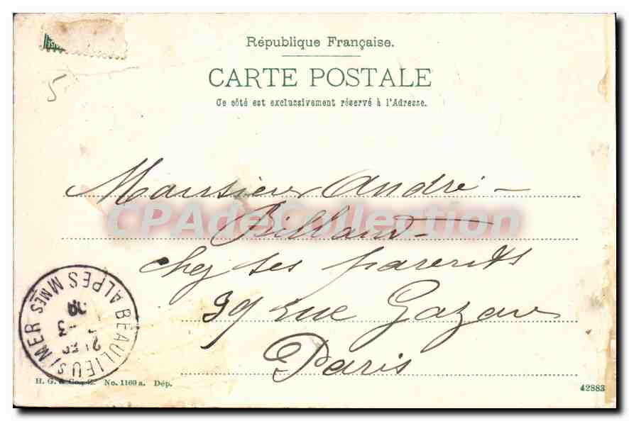 La Turbie — vue panoramique — éditeur inconnu, n° de série non visible — Verso