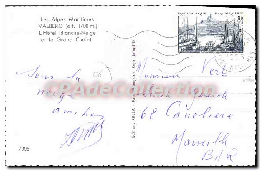 CPA VALBERG hôtel blanche-neige et le grand châlet — Verso
