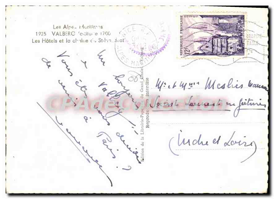 CPSM VALBERG hôtels — Verso