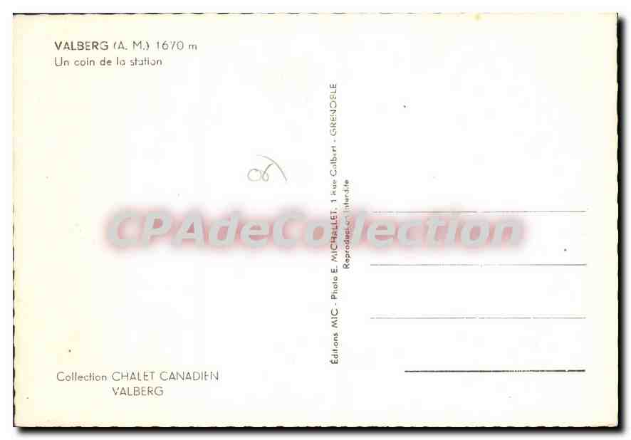 CPSM VALBERG un coin de la station — Verso