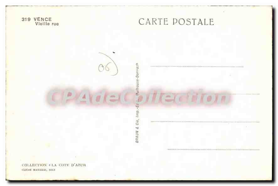 Vence — Vieille rue — Braun & Cie, imp.-Ét., Mulhouse-Darrach — Reverso