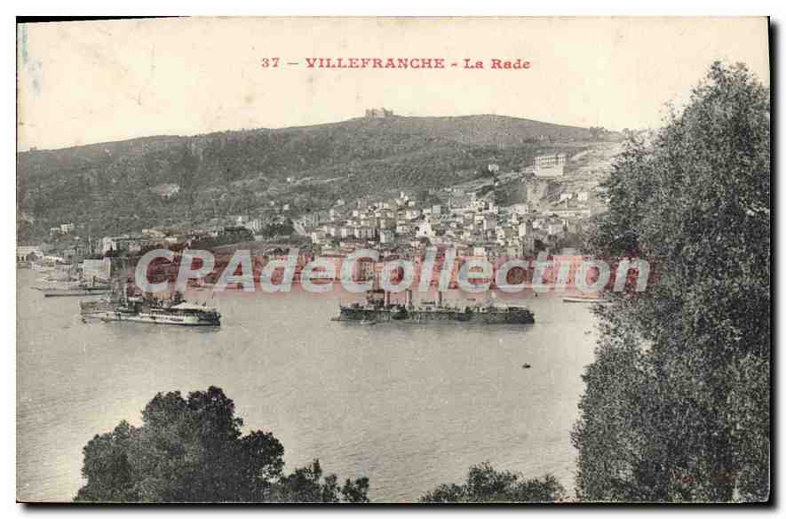 Villefranche - La Rade — vue du port et du château — Collection CRP Ade