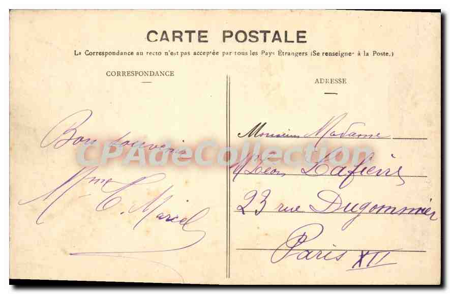 Villefranche-sur-Mer — Une Rue Sombre — BR 1659 — Verso