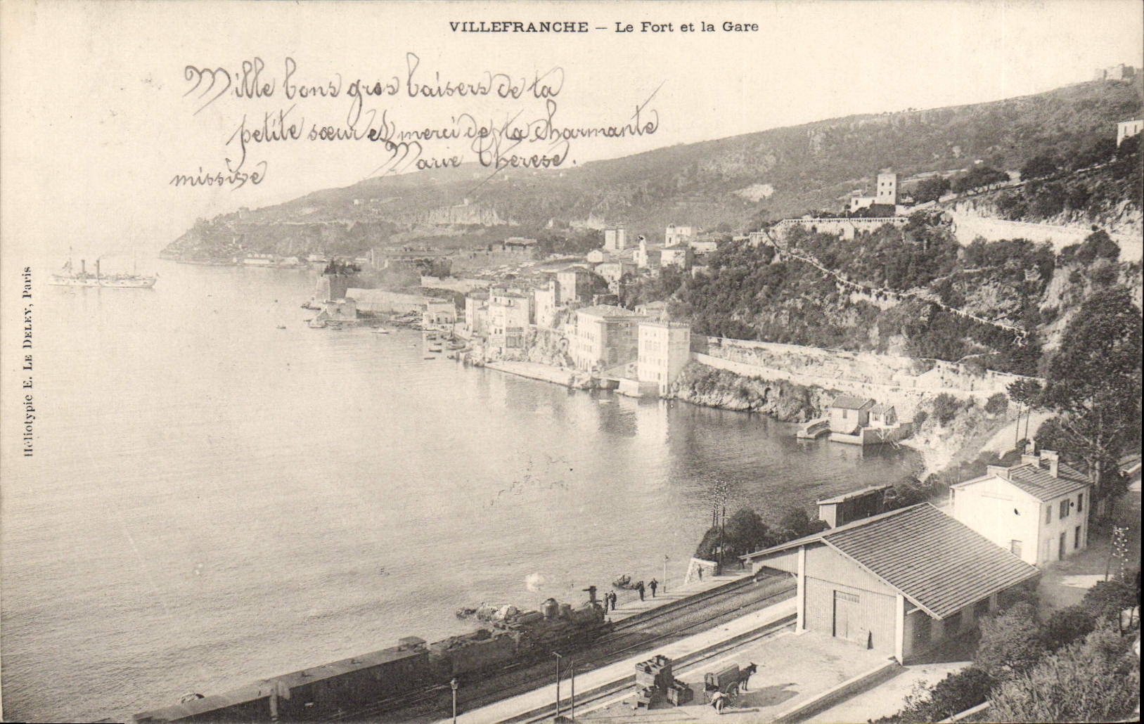 CPA VILLEFRANCHE-sur-MER le fort et la gare