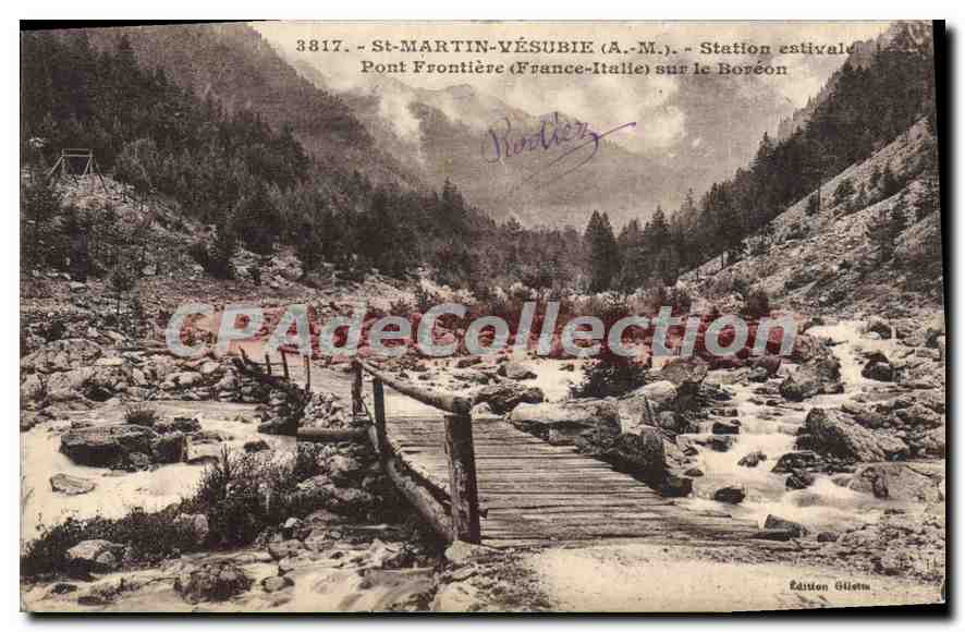 St-MARTIN-VÉSUBIE (A.-M.) - Station estivale - Pont Frontière (France-Italie) sur le Boréon