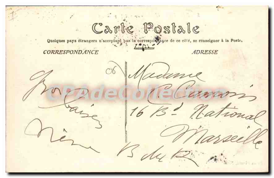 CPA vue du cap Roux — Verso