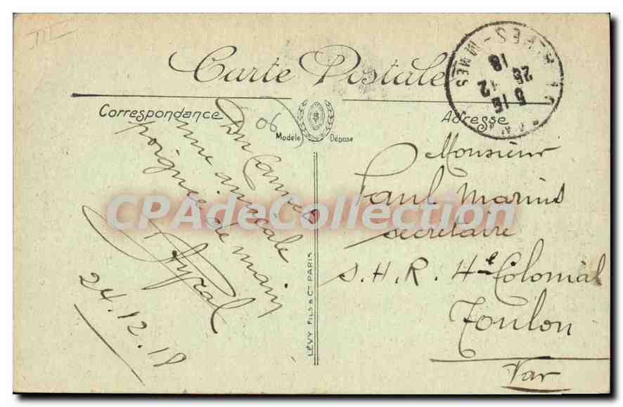 CPA LE CANNET villa Sardou tragédienne Rachet Rachel — Rückseite