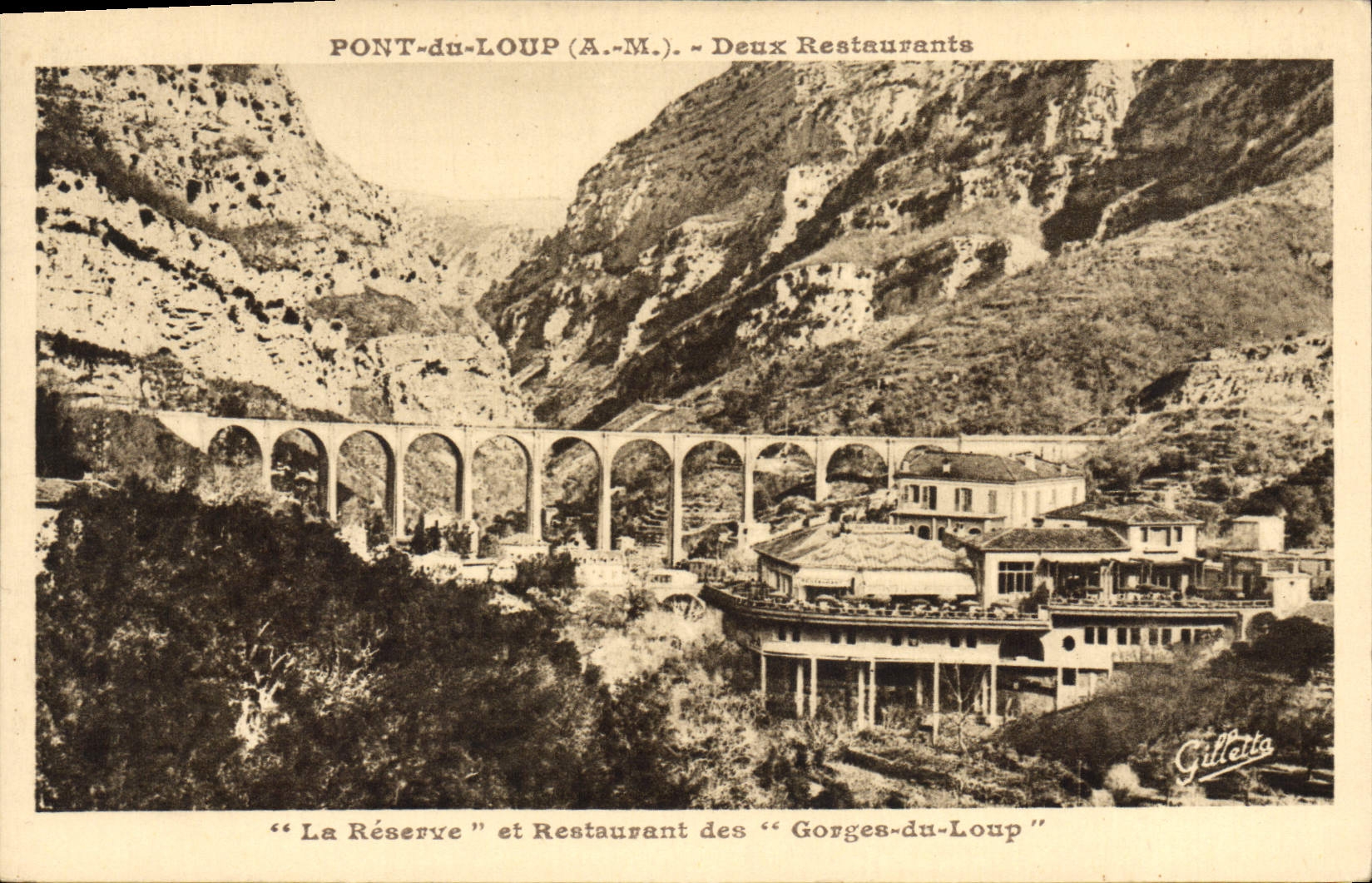 CPA PONT-du-LOUP deux restaurants la réserve Gorges-du-loup