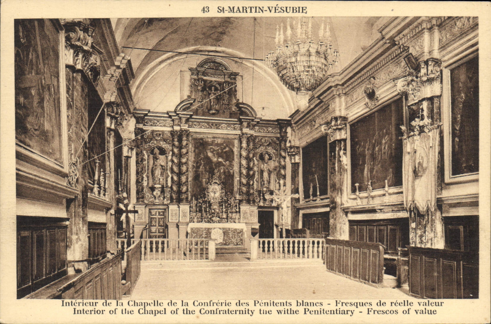 Interno della Cappella della Confraternita dei Penitenti Bianchi — St-Martin-Vésubie — Edizione Motel, Bazar St-Martin-Vésubie